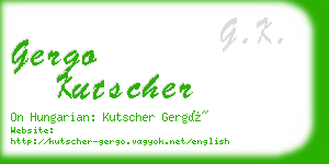 gergo kutscher business card